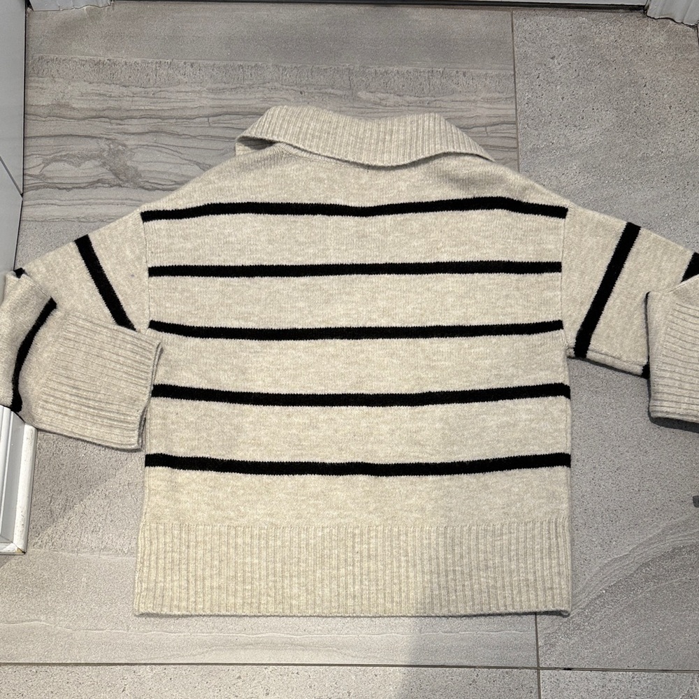 Dynamite Striped Black and Cream Sweater - Picture 9 of 10